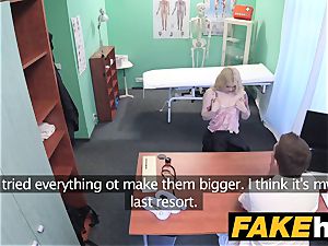 fake polyclinic Fit blonde inhales manhood